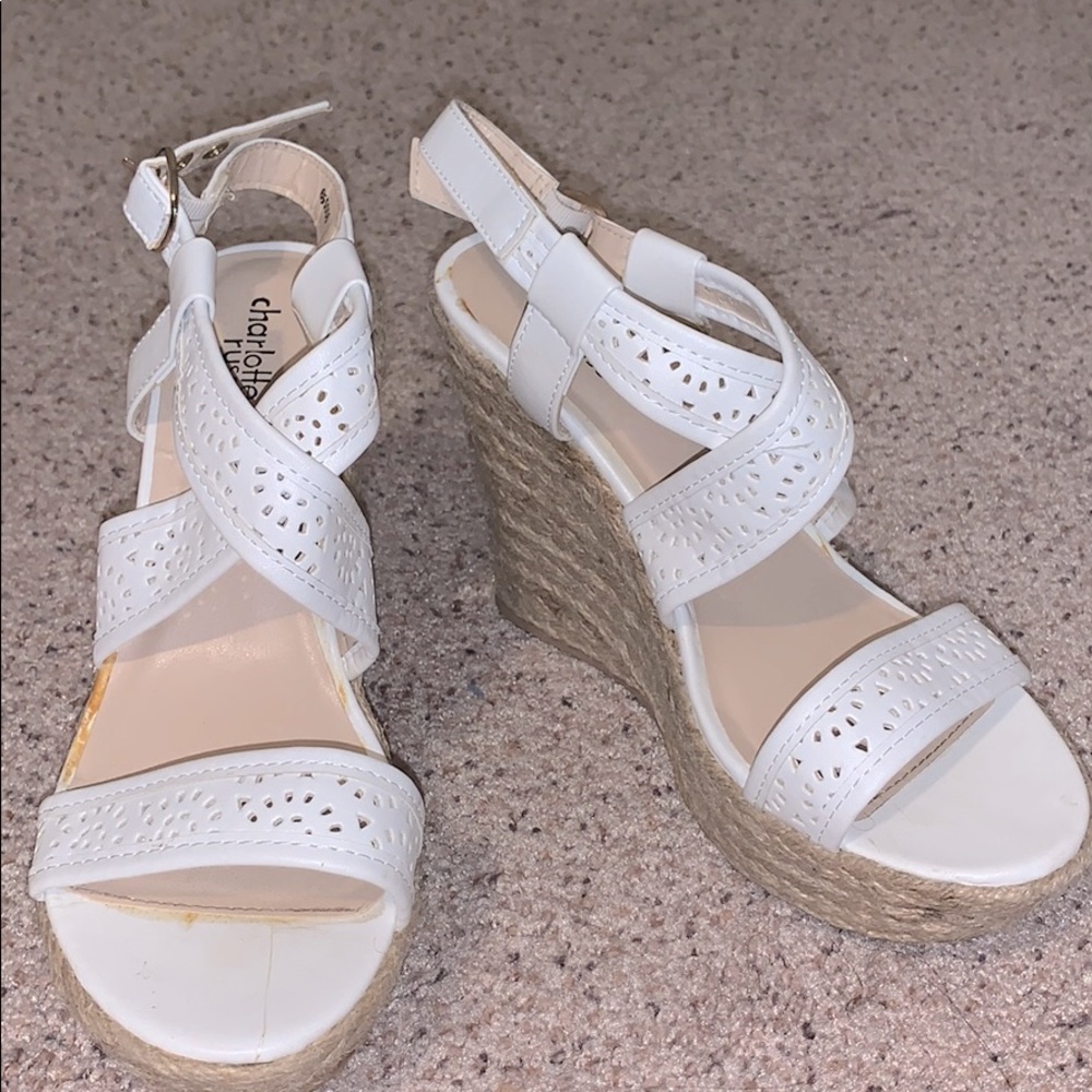 Charlotte Russe White Platform Wedges